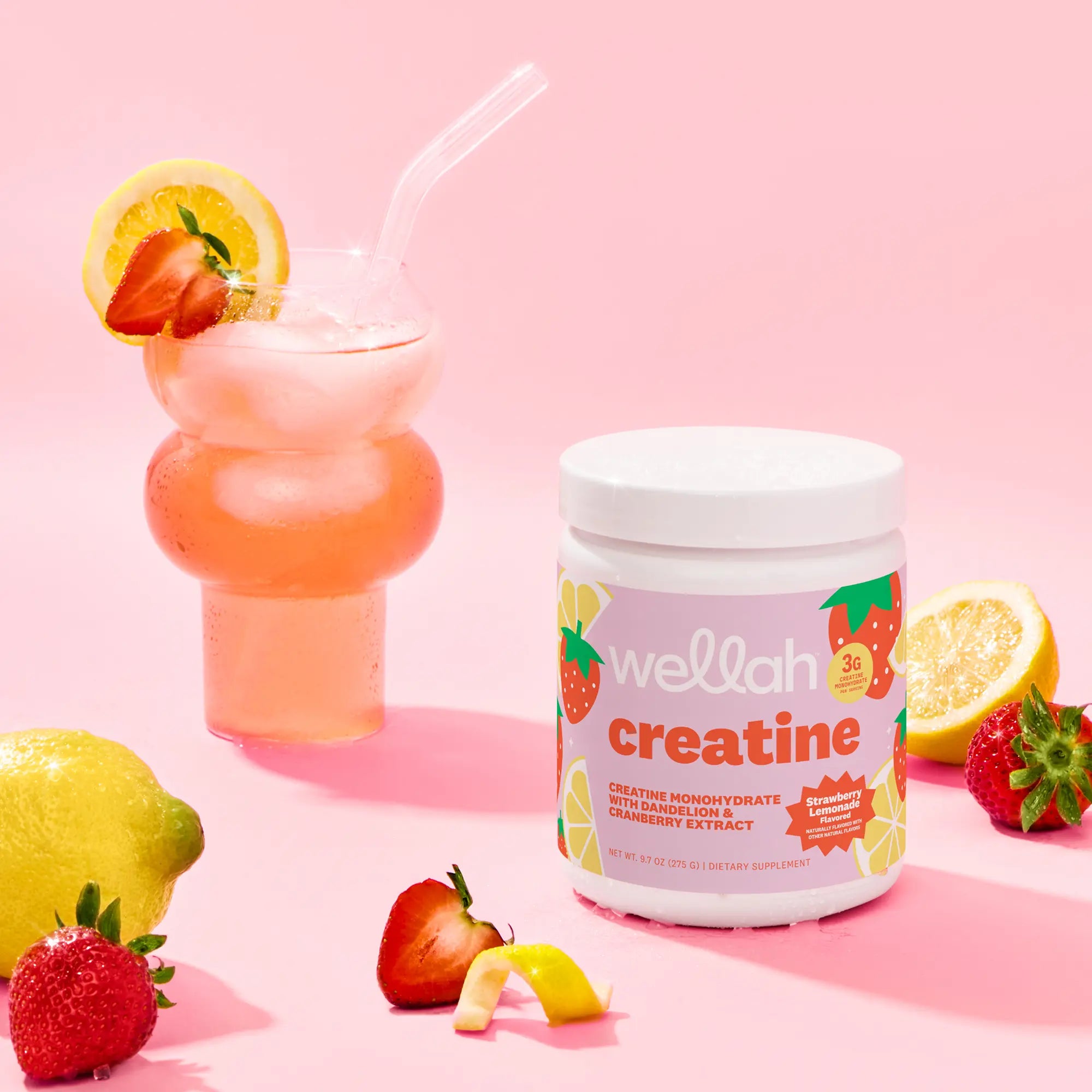 Wellah Nutrition Creatine Monohydrate - 50 Servings, 3G Creatine, Supports Energy, Muscle Recovery & Strength, Cognitive Health Dietary Supplement Powder Fitness