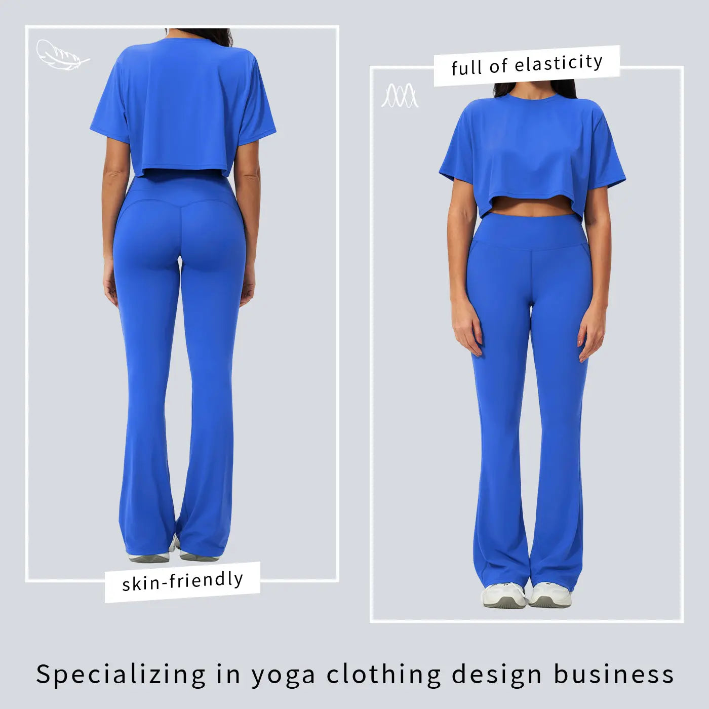 Tenwolf Women’S Yoga Outfit Short Sleeve Set, Form-Fitting Quick-Dry Long Pants Fitness Wear, High-Intensity Sports Set
