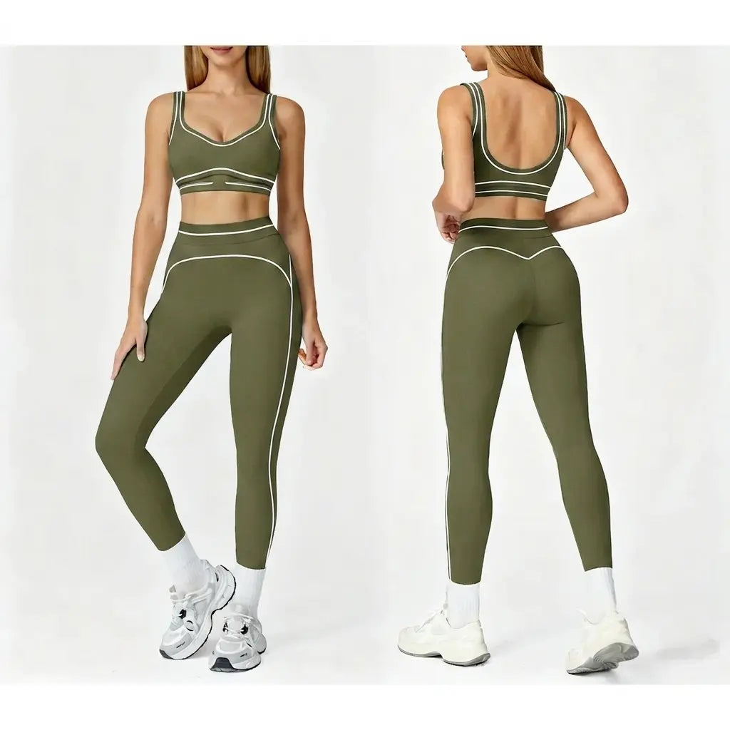 Women'S Two-Piece Sports Suit, Comfortable Activewear, Suitable for Fitness and Gym, Everyday Sportswear, Summer Sportswear, Yoga Pants, Sporty Casual Seamless Design Clothes Gamis Top Top