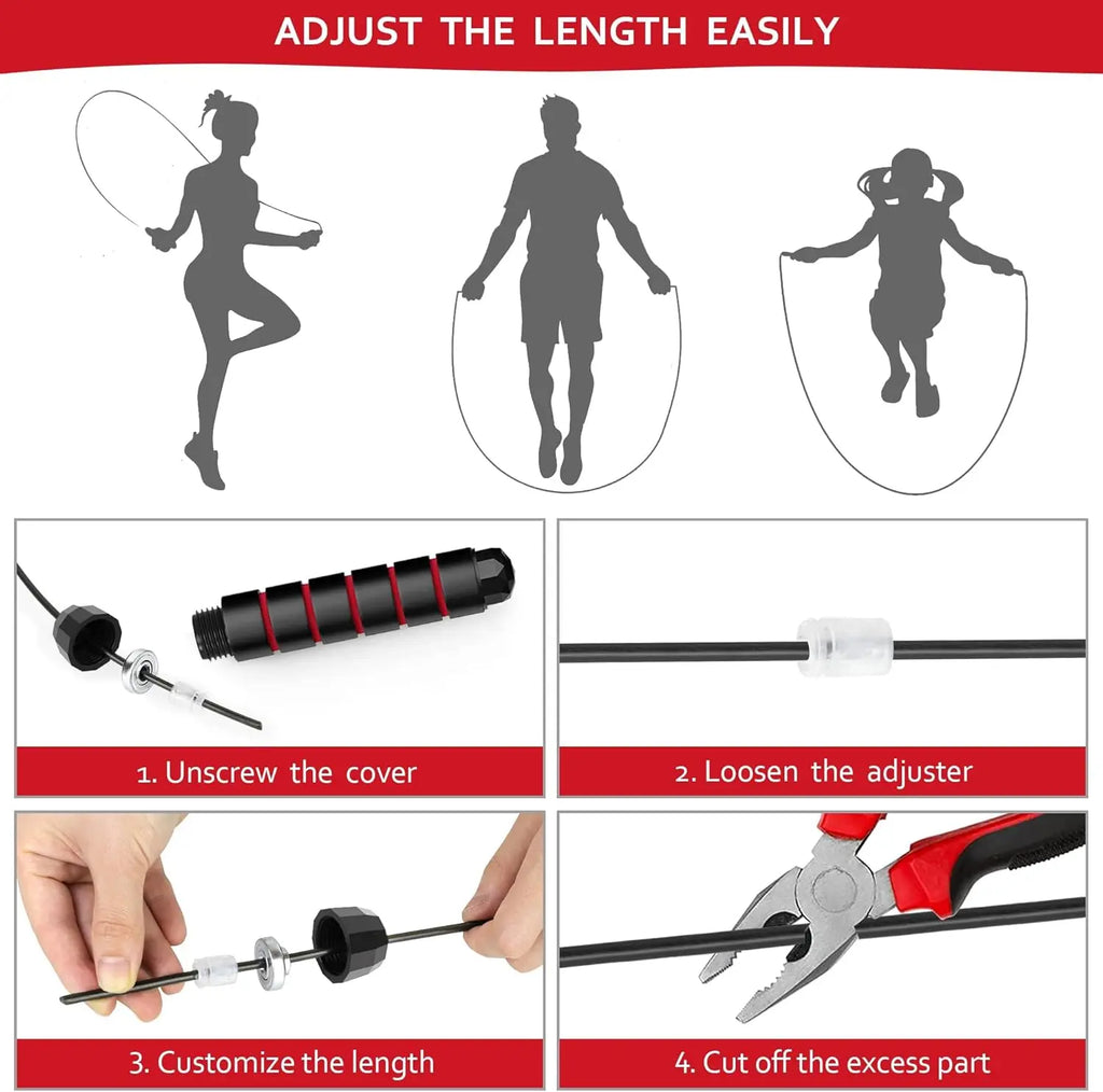 Adjustable-Pro Speed Jump Rope, Tangle-Free Skipping Rope with Ball Bearing Swivel & Ergonomic Handles for Women, Men & Kids, Home, School & Gym Workouts #Summervibes