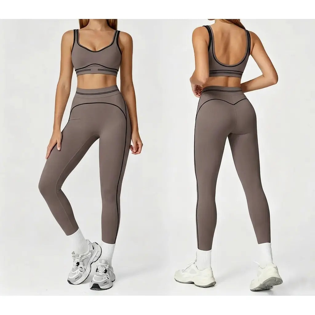 Women'S Two-Piece Sports Suit, Comfortable Activewear, Suitable for Fitness and Gym, Everyday Sportswear, Summer Sportswear, Yoga Pants, Sporty Casual Seamless Design Clothes Gamis Top Top