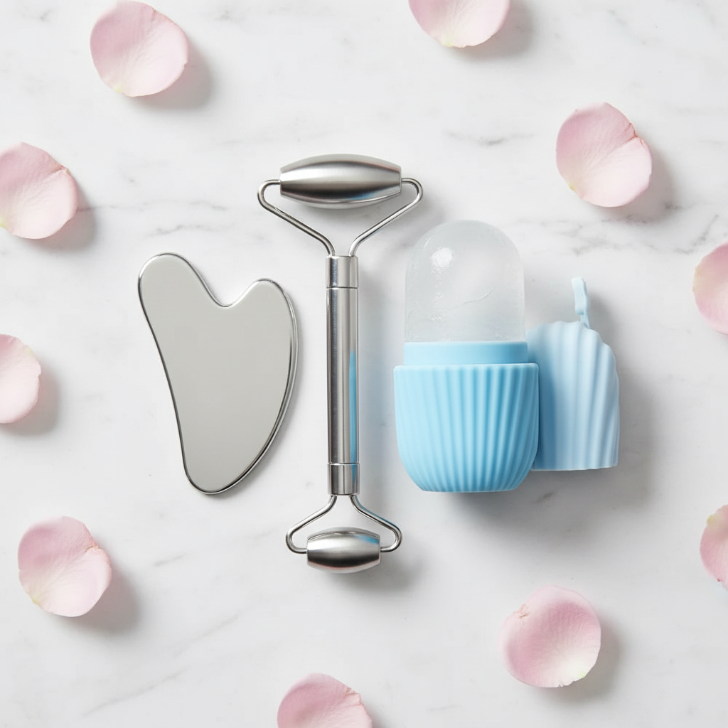 Gua Sha & Face Roller Sculpting Set