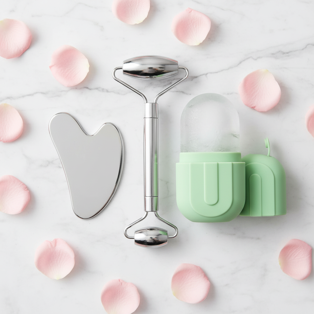 Gua Sha & Face Roller Sculpting Set