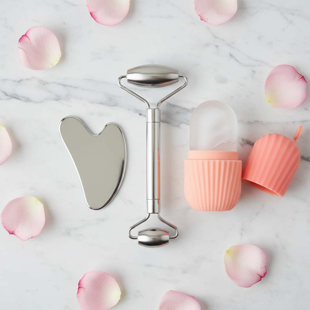 Gua Sha & Face Roller Sculpting Set