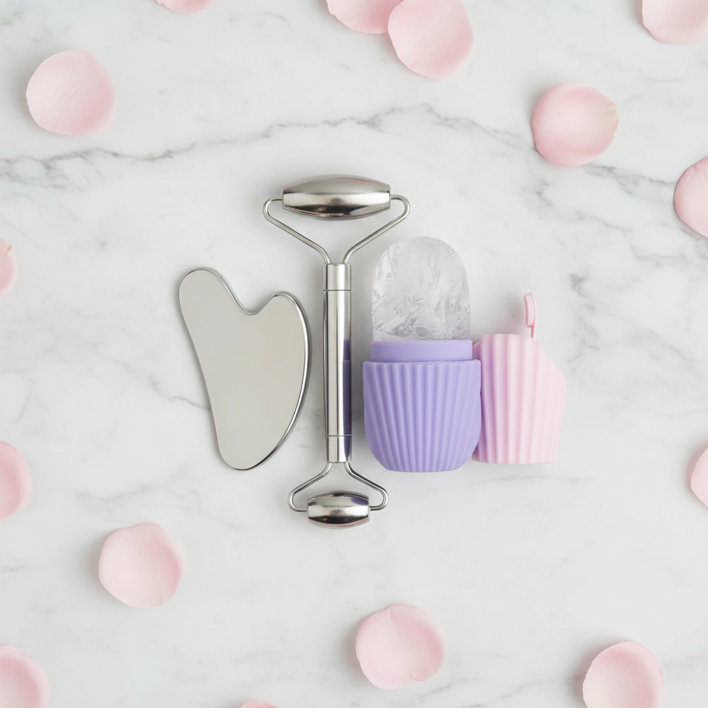 Gua Sha & Face Roller Sculpting Set