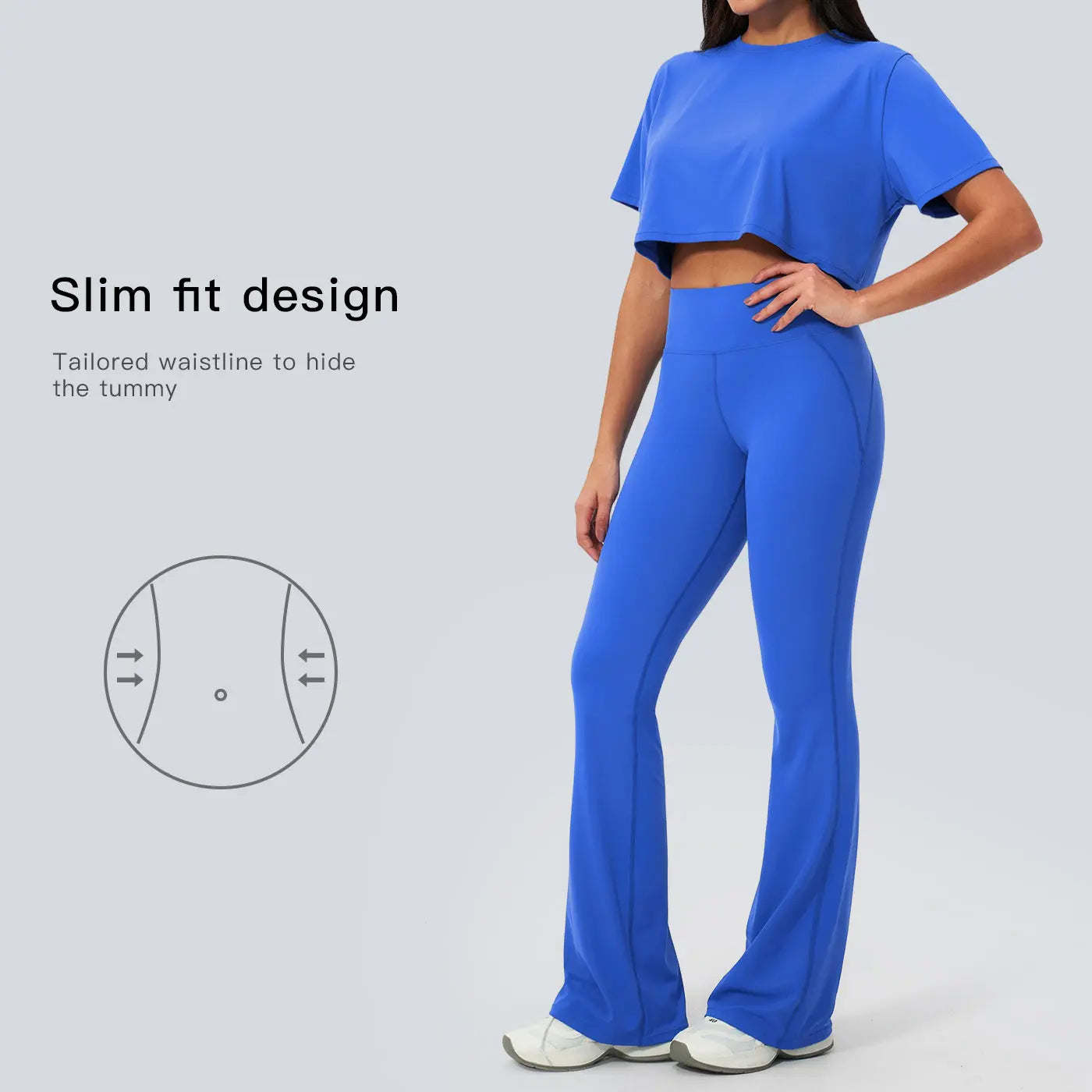 Tenwolf Women’S Yoga Outfit Short Sleeve Set, Form-Fitting Quick-Dry Long Pants Fitness Wear, High-Intensity Sports Set
