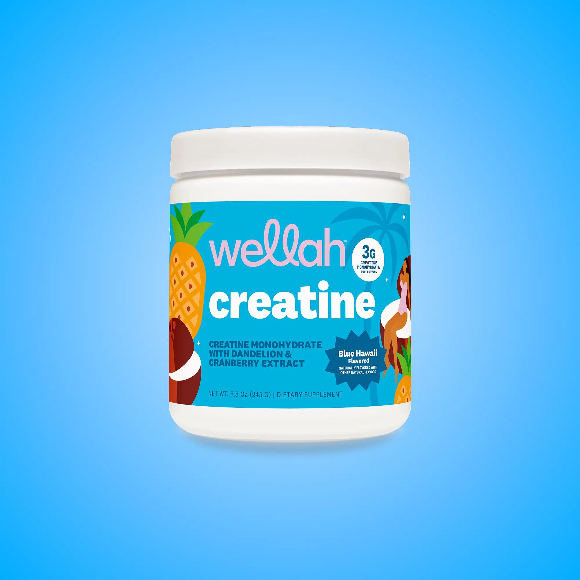 Wellah Nutrition Creatine Monohydrate - 50 Servings, 3G Creatine, Supports Energy, Muscle Recovery & Strength, Cognitive Health Dietary Supplement Powder Fitness
