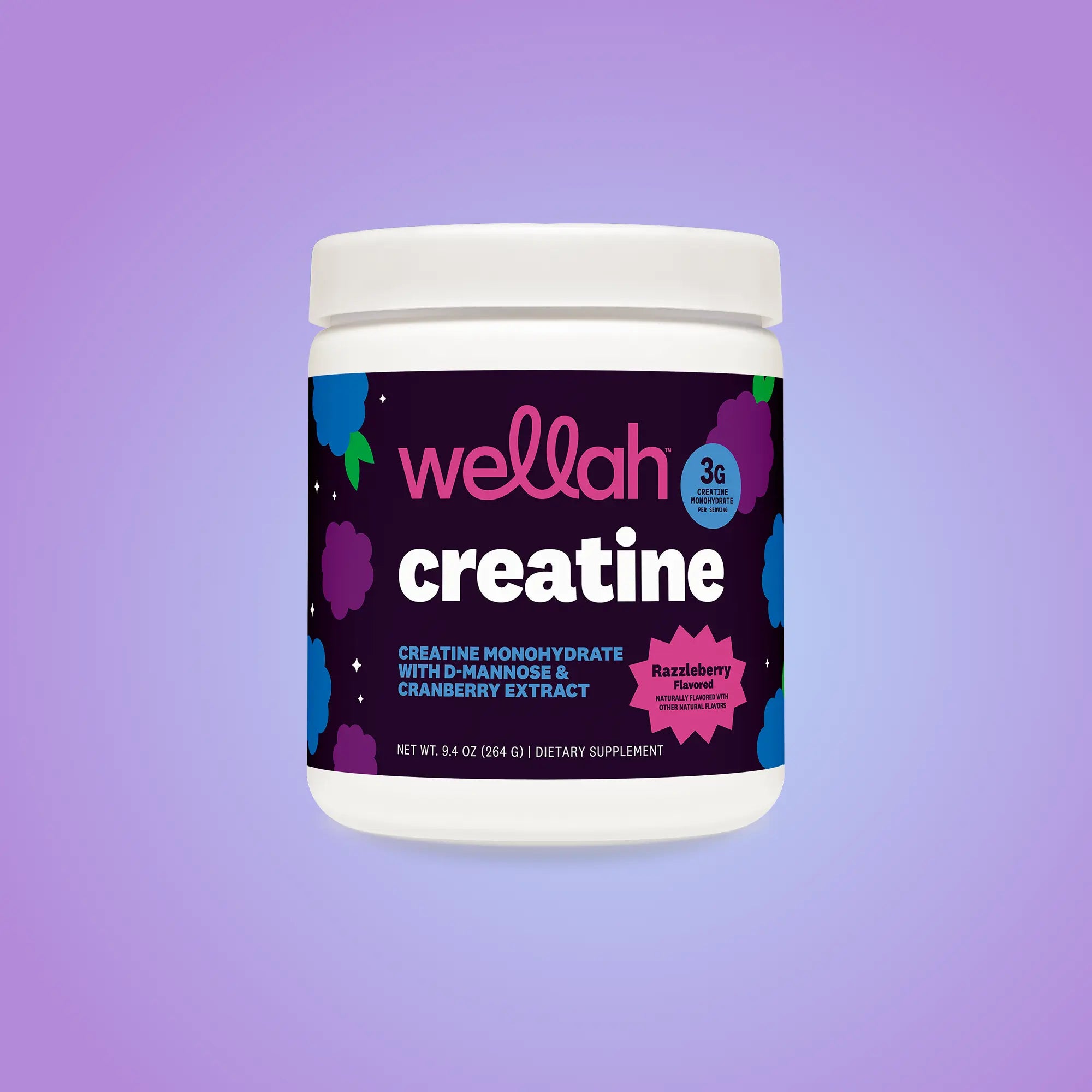 Wellah Nutrition Creatine Monohydrate - 50 Servings, 3G Creatine, Supports Energy, Muscle Recovery & Strength, Cognitive Health Dietary Supplement Powder Fitness