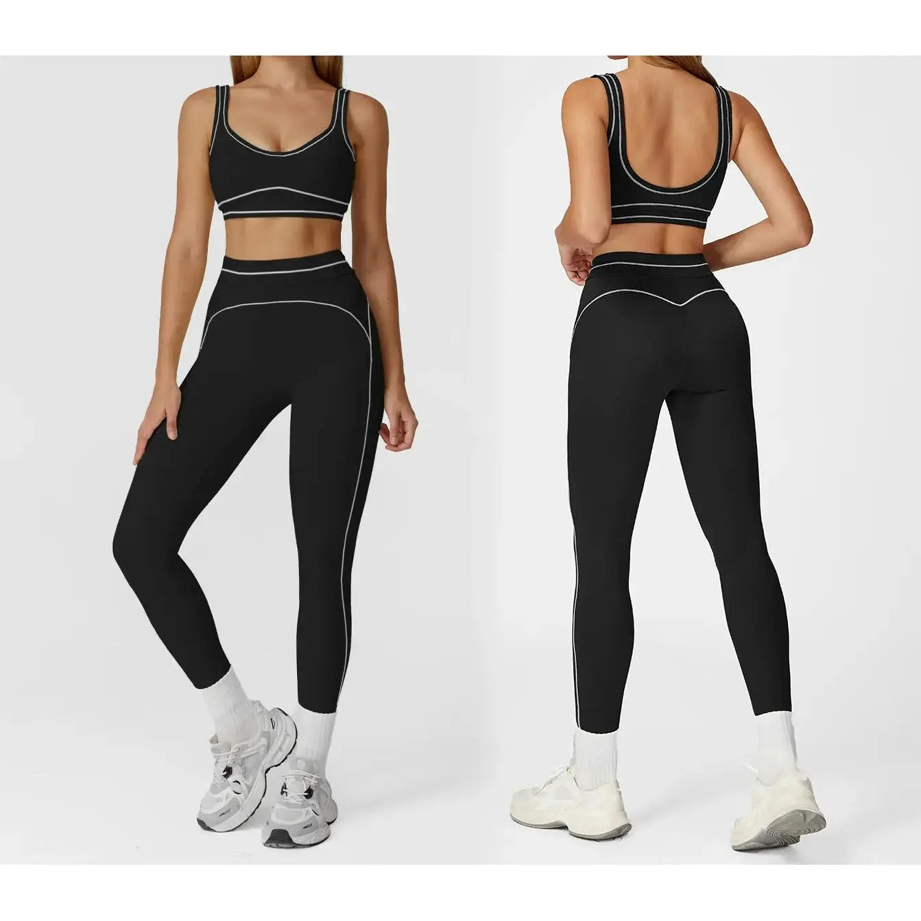 Women'S Two-Piece Sports Suit, Comfortable Activewear, Suitable for Fitness and Gym, Everyday Sportswear, Summer Sportswear, Yoga Pants, Sporty Casual Seamless Design Clothes Gamis Top Top
