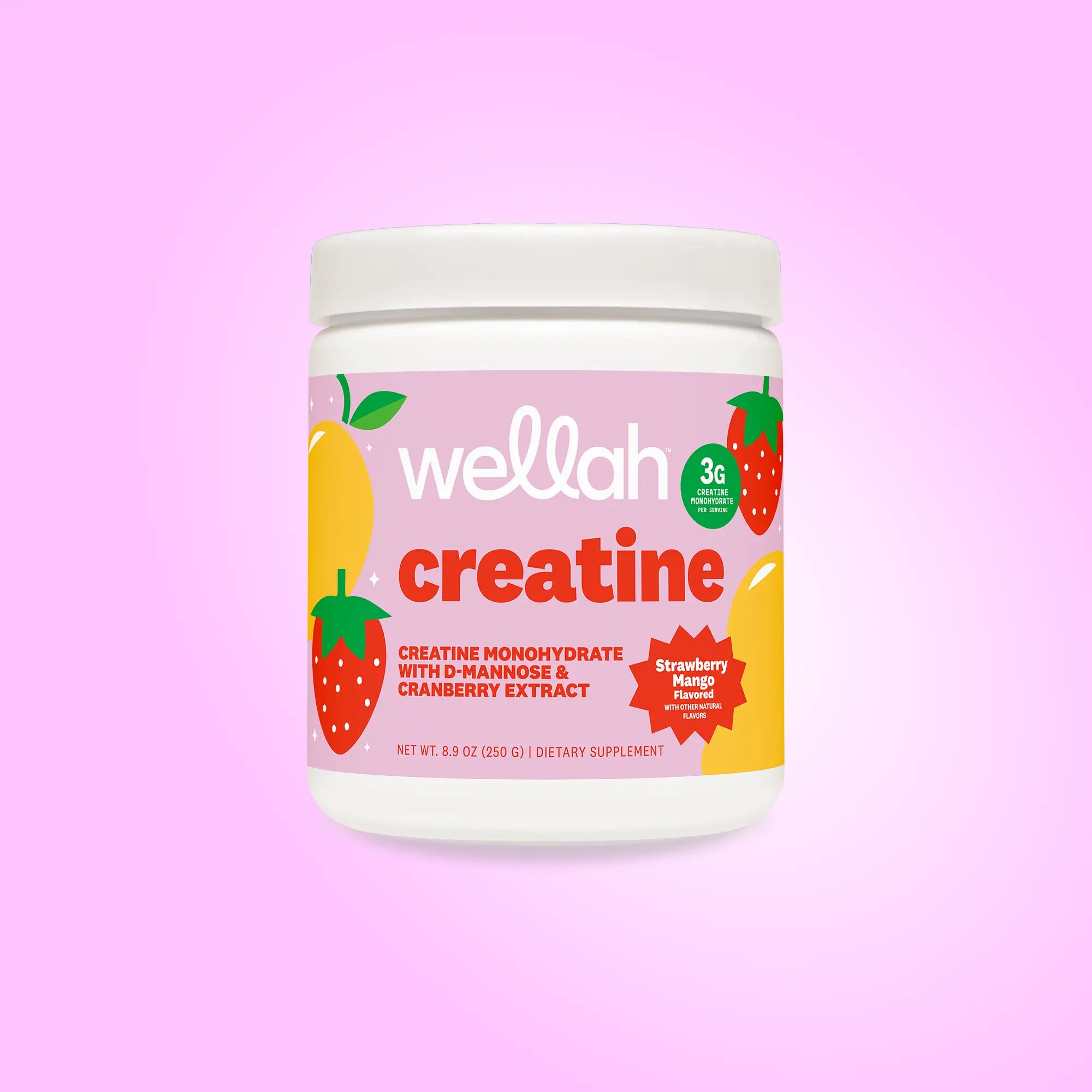 Wellah Nutrition Creatine Monohydrate - 50 Servings, 3G Creatine, Supports Energy, Muscle Recovery & Strength, Cognitive Health Dietary Supplement Powder Fitness