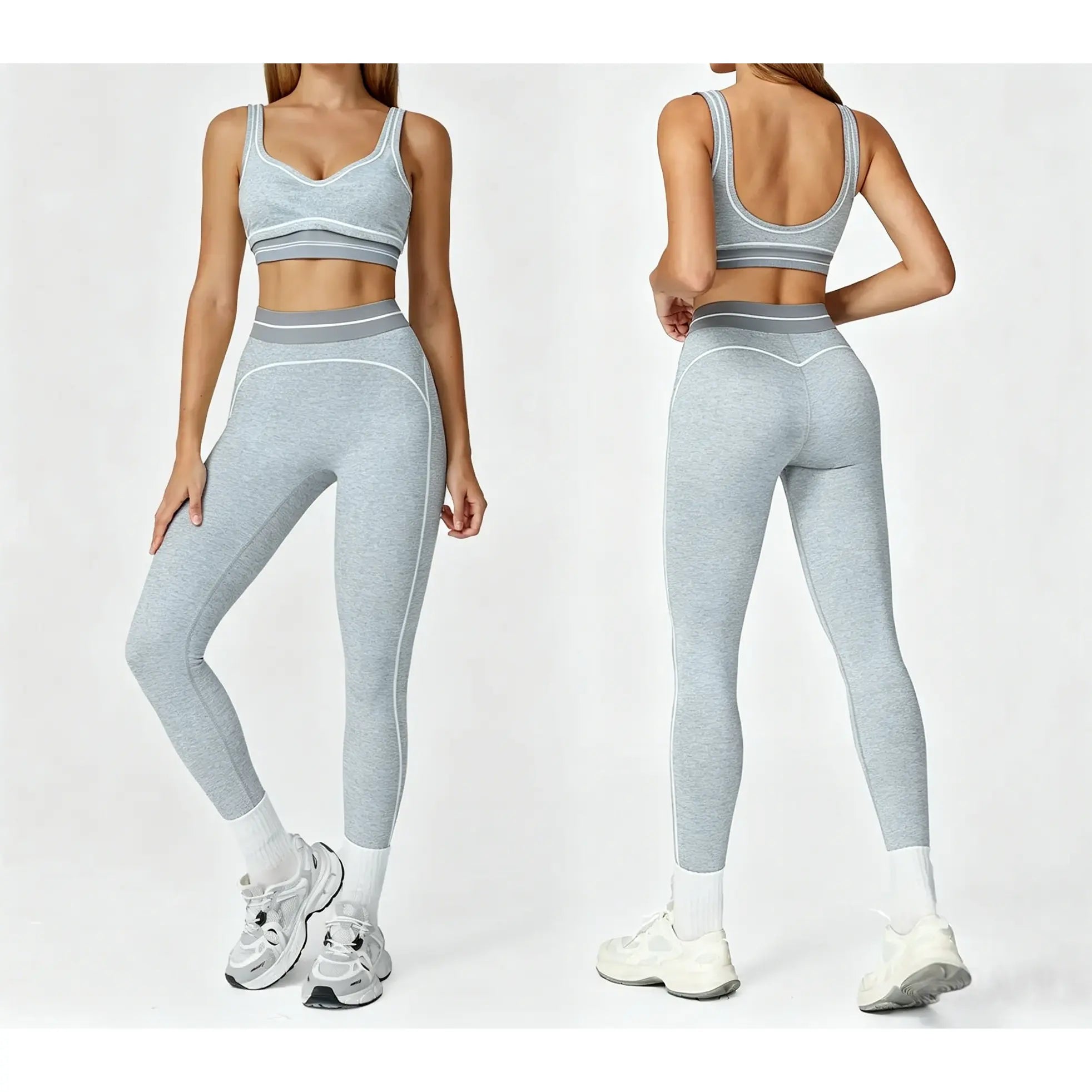 Women'S Two-Piece Sports Suit, Comfortable Activewear, Suitable for Fitness and Gym, Everyday Sportswear, Summer Sportswear, Yoga Pants, Sporty Casual Seamless Design Clothes Gamis Top Top
