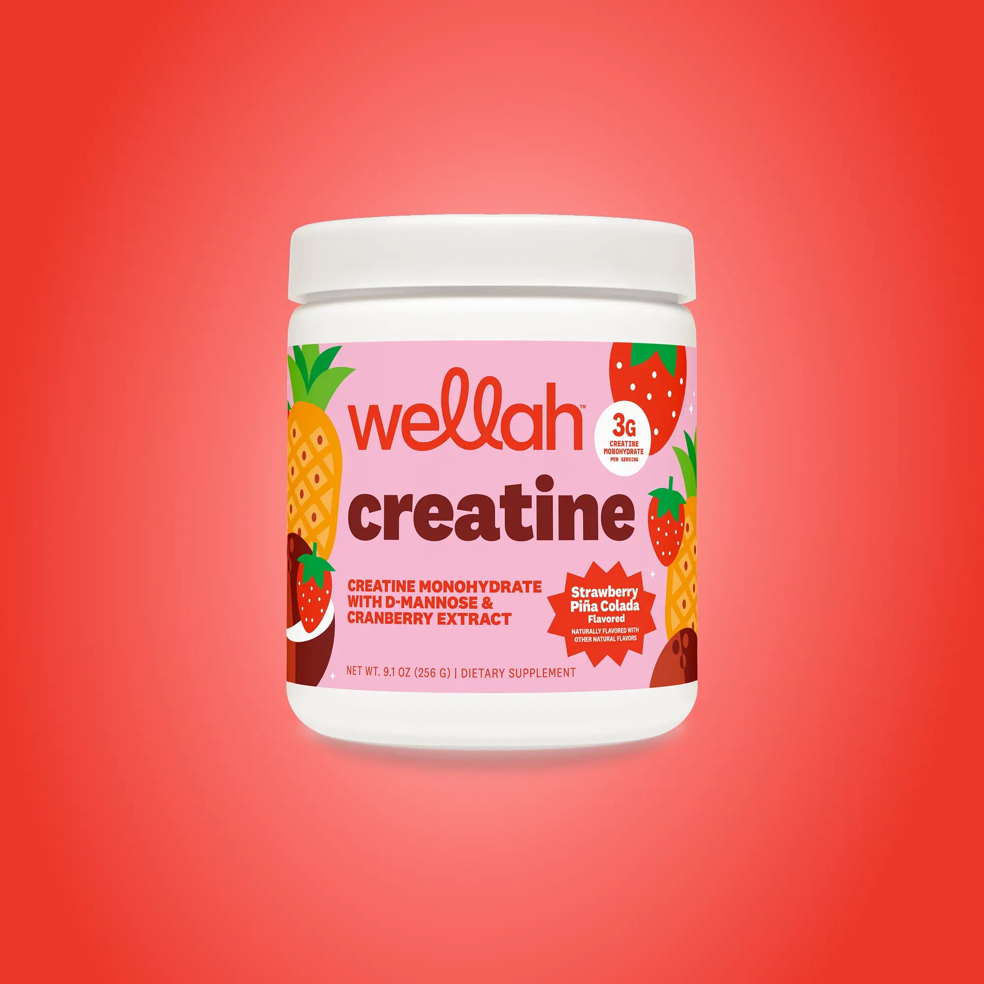 Wellah Nutrition Creatine Monohydrate - 50 Servings, 3G Creatine, Supports Energy, Muscle Recovery & Strength, Cognitive Health Dietary Supplement Powder Fitness