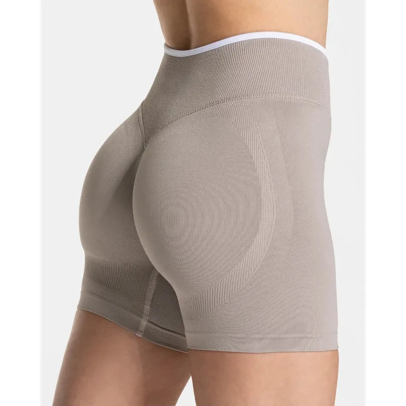 Women's Seamless Color Block Gym Shorts