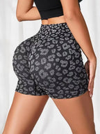 Women's High Waist Leopard Print Yoga Shorts