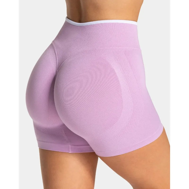Women's Seamless Color Block Gym Shorts