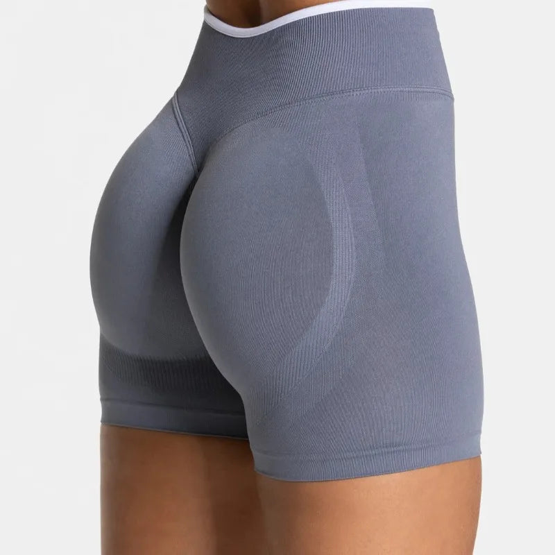Women's Seamless Color Block Gym Shorts