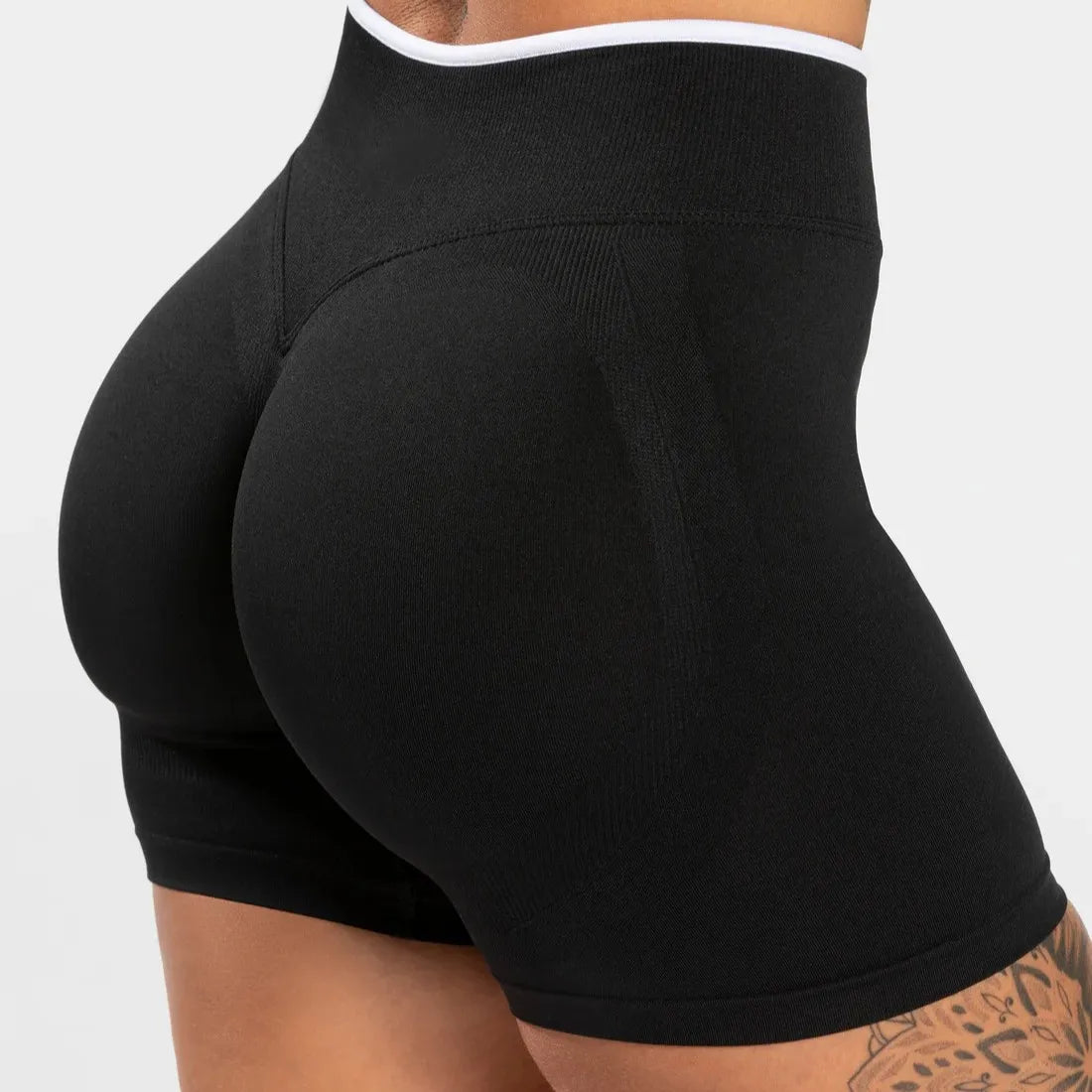 Women's Seamless Color Block Gym Shorts