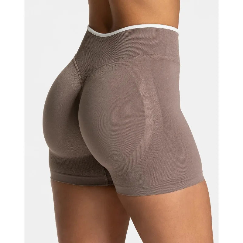 Women's Seamless Color Block Gym Shorts