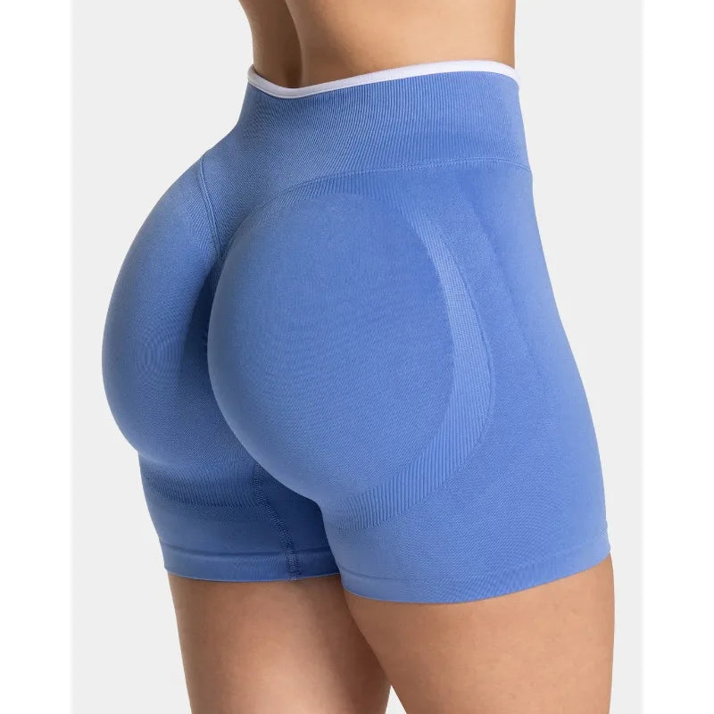 Women's Seamless Color Block Gym Shorts