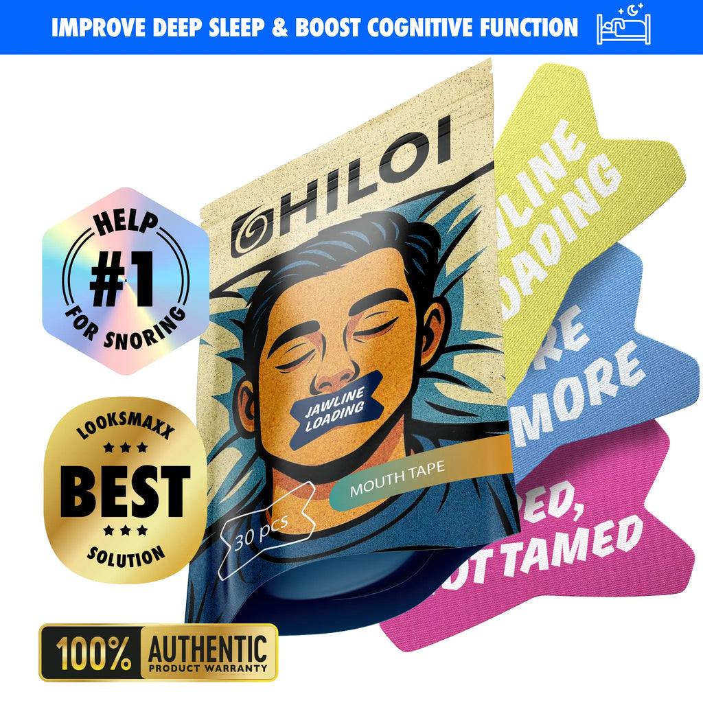 Hiloi Mouth Tape for Better Sleep, Breathing & Snoring Relief – Natural Sleep Aid, Improves Nasal Breathing, Comfortable & Secure, Hypoallergenic, Prevents Dry Mouth, Reduces Snoring, Sleep Support for Men & Women, Promotes Healthier Rest & Relaxation