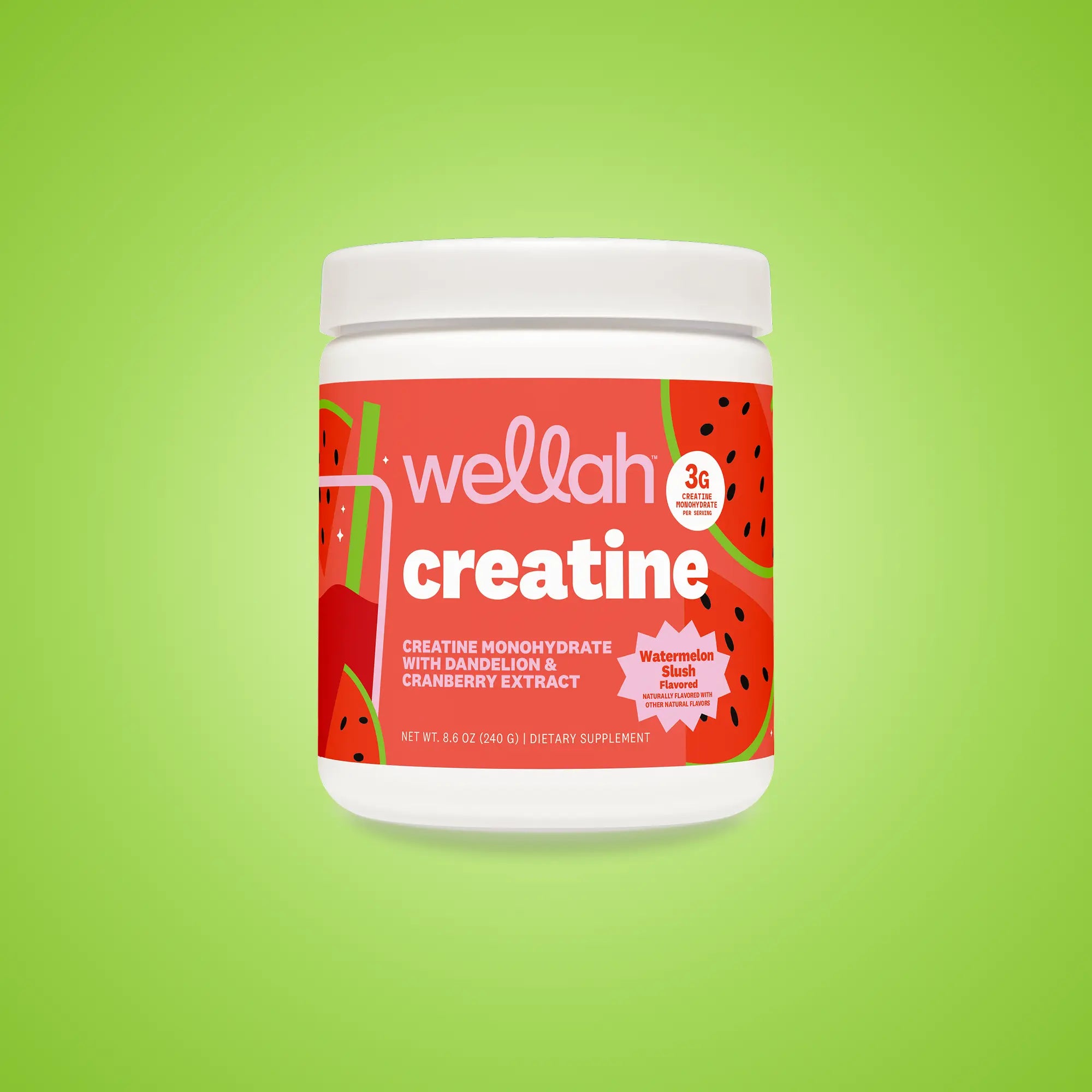 Wellah Nutrition Creatine Monohydrate - 50 Servings, 3G Creatine, Supports Energy, Muscle Recovery & Strength, Cognitive Health Dietary Supplement Powder Fitness