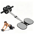 Soulyis Elastic Rope Ab Wheel, Double Wheels with Resistance Band, Quiet and Non-Slip, Ab Roller,Home Full-Body Training Equipment, Adjustable Intensity,Ab Roller with Elbow Support, Ergonomic Handles.