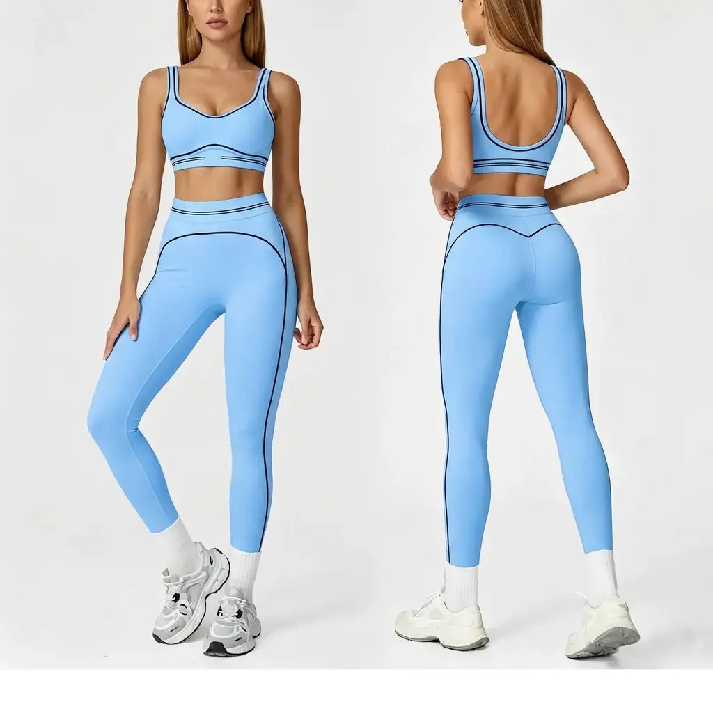 Women'S Two-Piece Sports Suit, Comfortable Activewear, Suitable for Fitness and Gym, Everyday Sportswear, Summer Sportswear, Yoga Pants, Sporty Casual Seamless Design Clothes Gamis Top Top