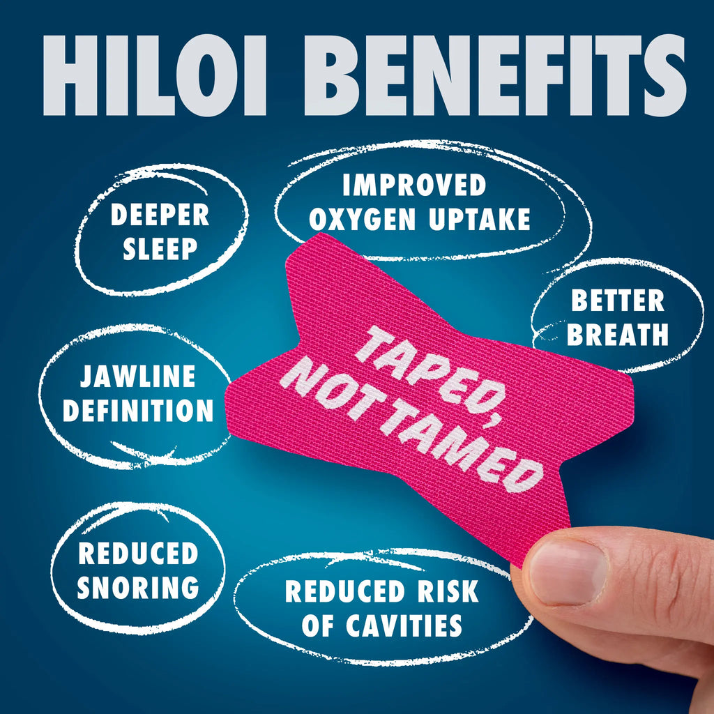Hiloi Mouth Tape for Better Sleep, Breathing & Snoring Relief – Natural Sleep Aid, Improves Nasal Breathing, Comfortable & Secure, Hypoallergenic, Prevents Dry Mouth, Reduces Snoring, Sleep Support for Men & Women, Promotes Healthier Rest & Relaxation