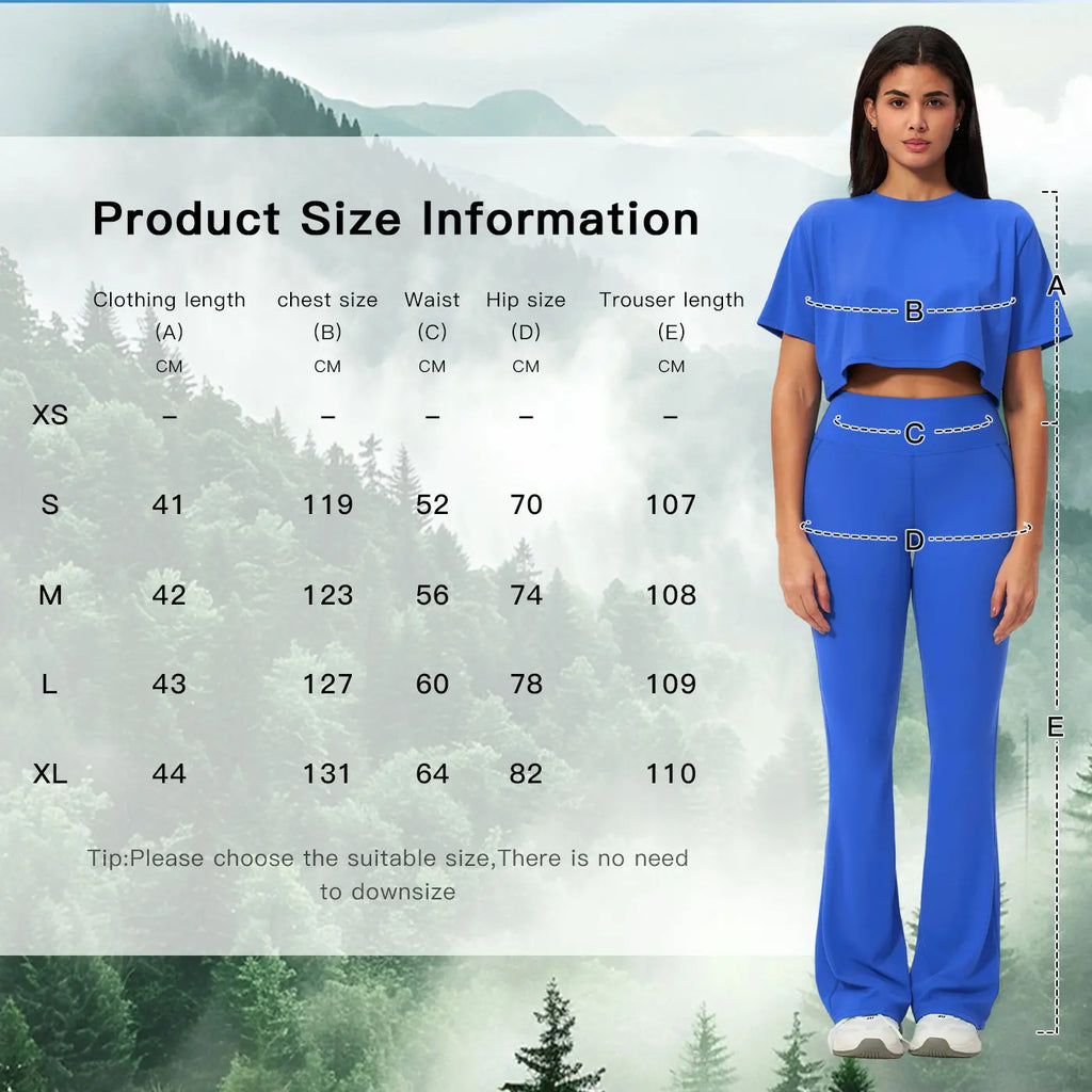 Tenwolf Women’S Yoga Outfit Short Sleeve Set, Form-Fitting Quick-Dry Long Pants Fitness Wear, High-Intensity Sports Set