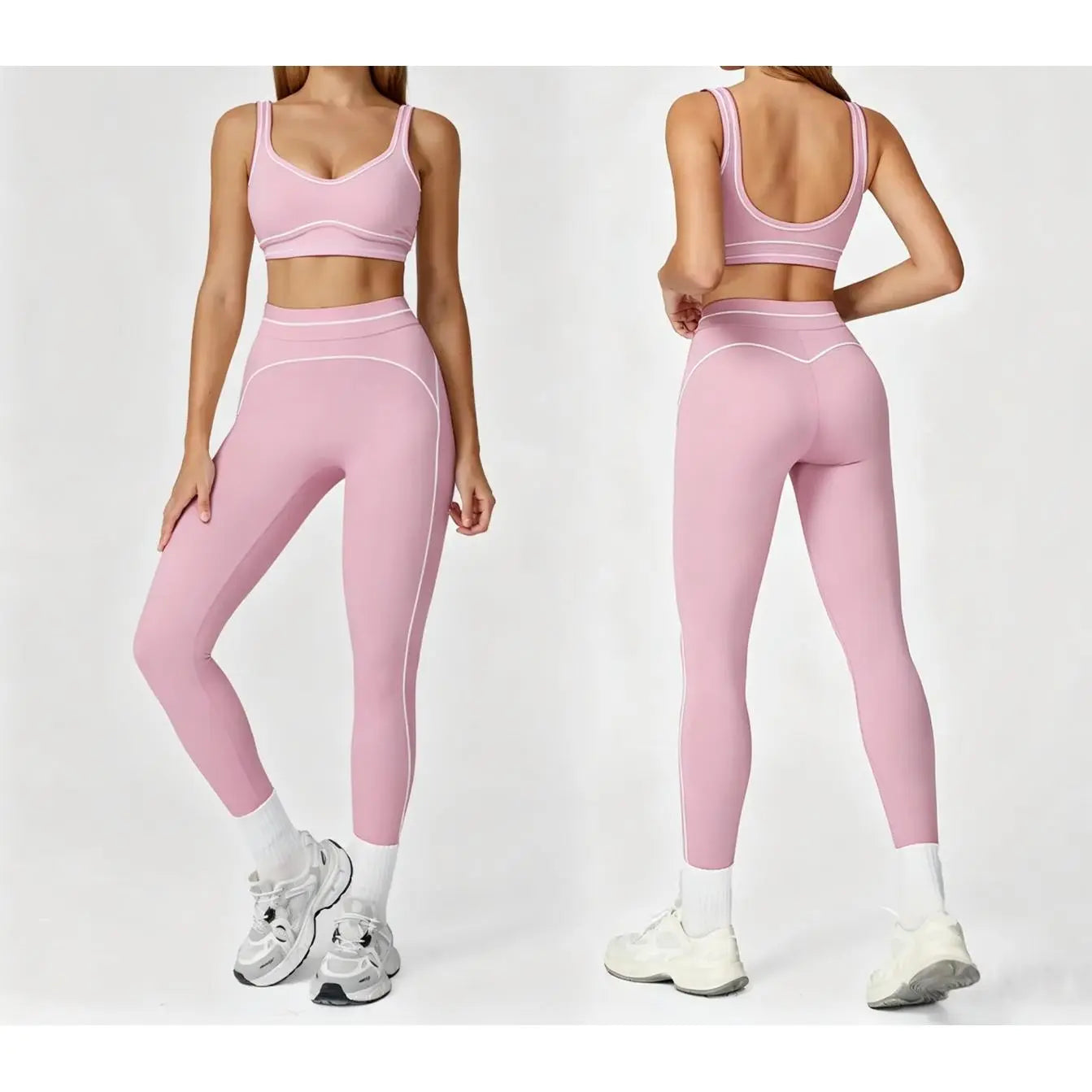 Women'S Two-Piece Sports Suit, Comfortable Activewear, Suitable for Fitness and Gym, Everyday Sportswear, Summer Sportswear, Yoga Pants, Sporty Casual Seamless Design Clothes Gamis Top Top