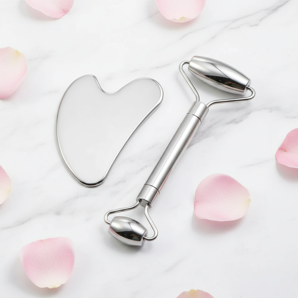 Gua Sha & Face Roller Sculpting Set